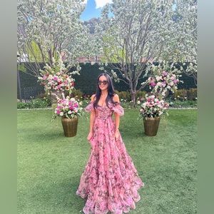 Selkie gauze floral gown